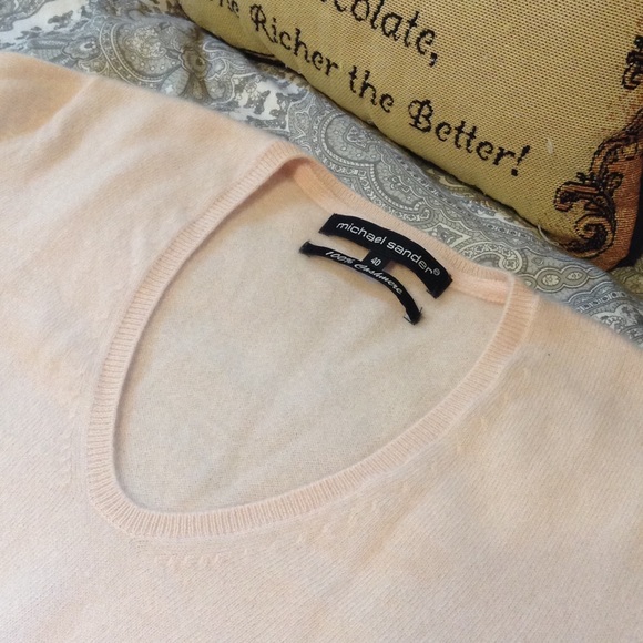 🆕 Michael Sander Sweet Soft Blush Pink 100% Cashmere Sweater🌸 - Picture 4 of 6