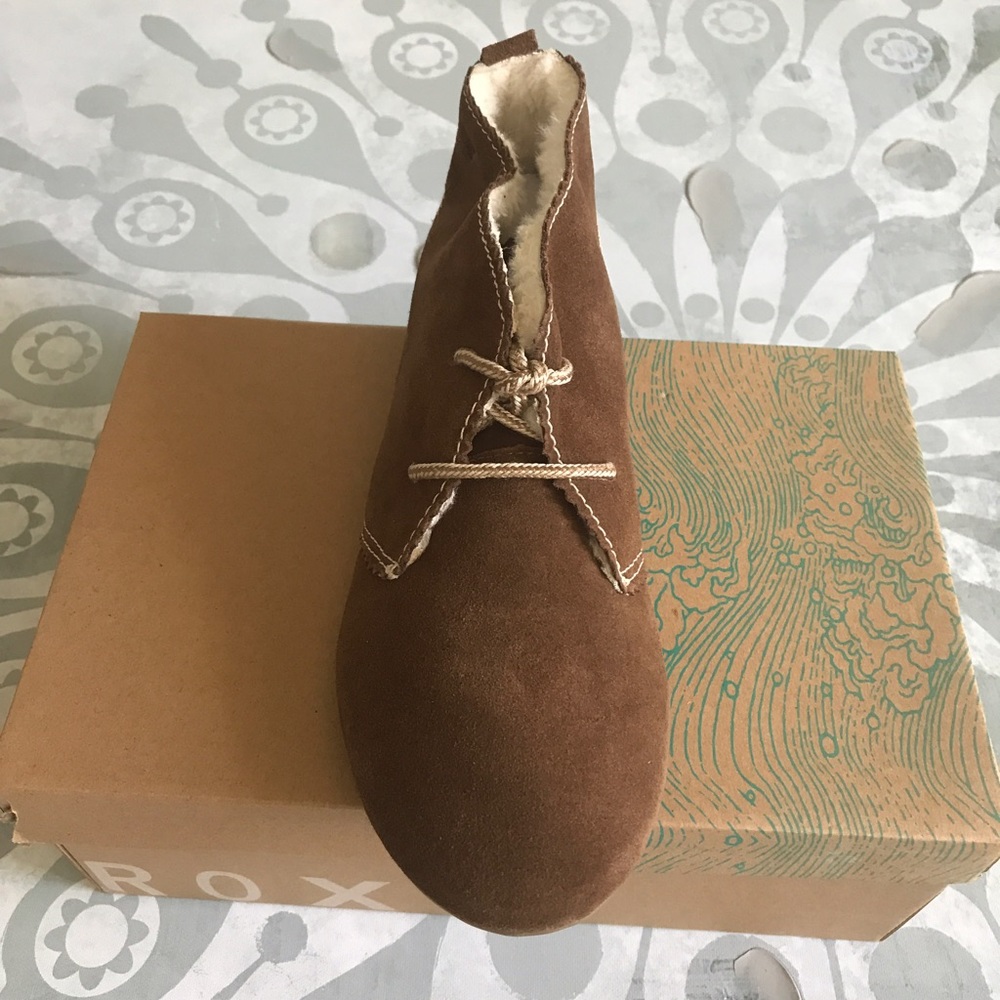 {Roxy} Montauk Brown Suede Loafer Moccasins - Picture 3 of 6