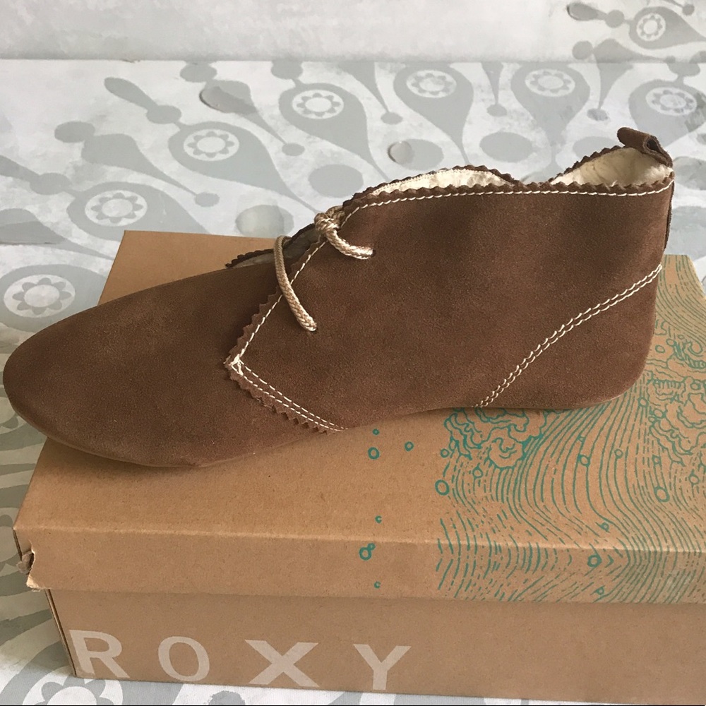 {Roxy} Montauk Brown Suede Loafer Moccasins - Picture 4 of 6