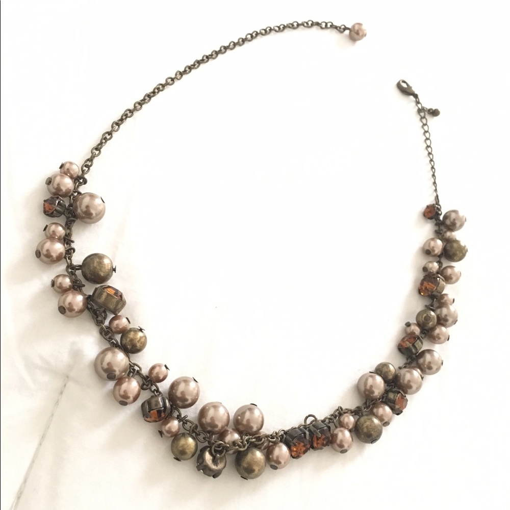 ✨ FLASH SALE! pearl warm tones statement necklace