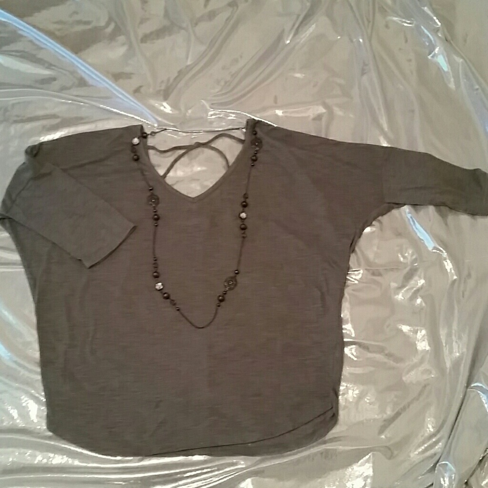 Maurices Gray 3/4 Dolman Sleeve Top NWOT