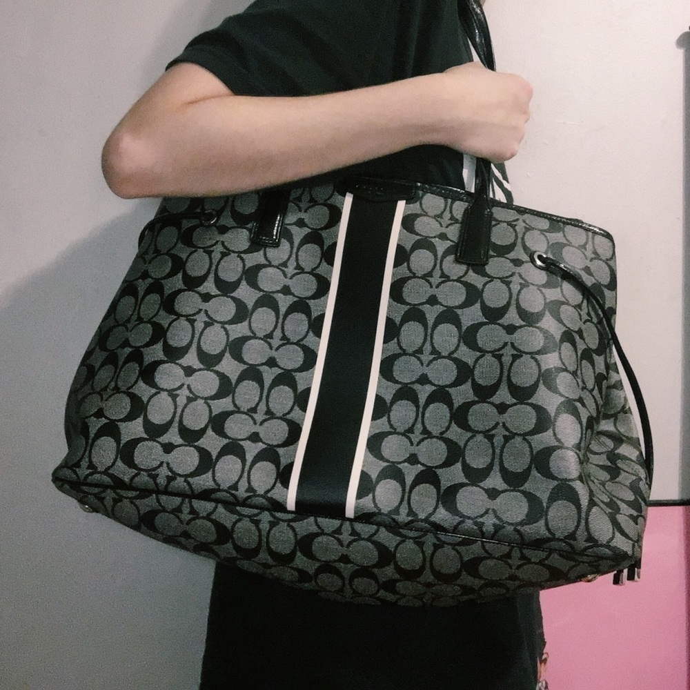 COACH Heritage stripe carry-all tote bag