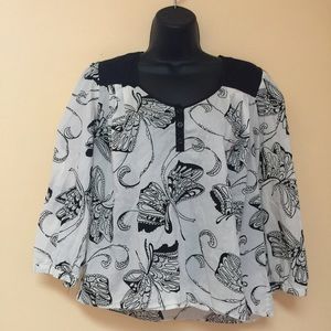GIRLS FROM SAVOY Black & White 100% Cotton Shirt