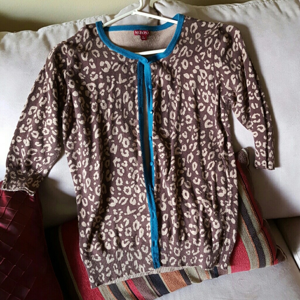 Brown leopard print cardigan