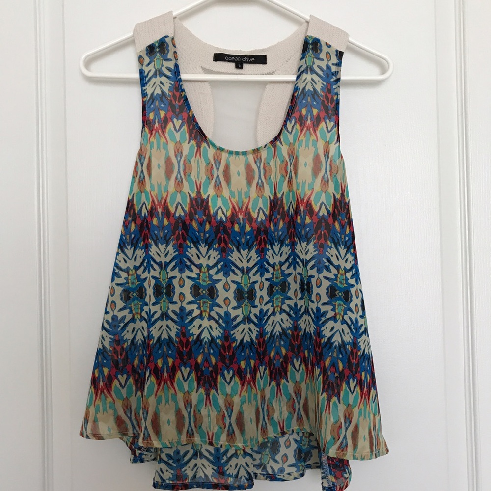 Ocean Drive Kaleidoscope Sheer Tank (sz S)