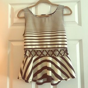 Stripped shirt with waist cut out detail