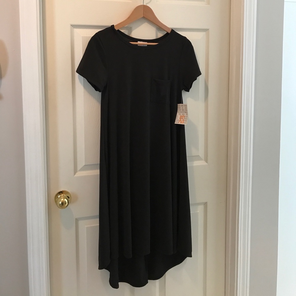 XS Solid Black T-shirt Dress - Lularoe Carly!!!!