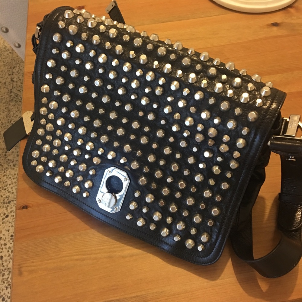 Stuart Weitzman Messenger Bag with studded flap