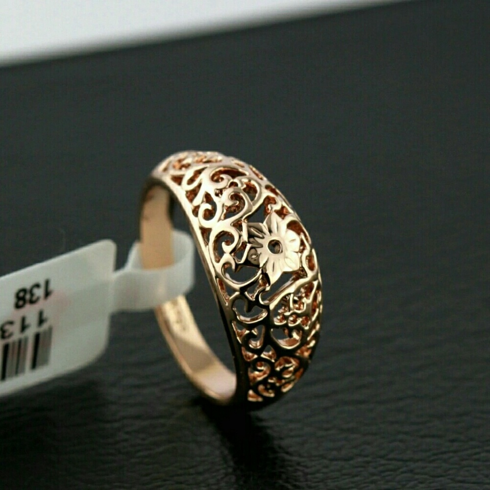 Rose gold plated ring.