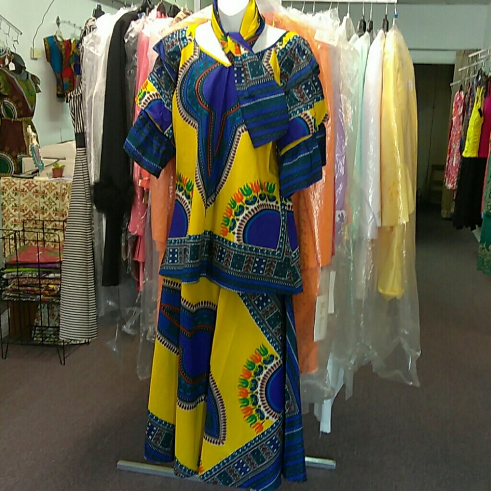 African 3pc skirt suit