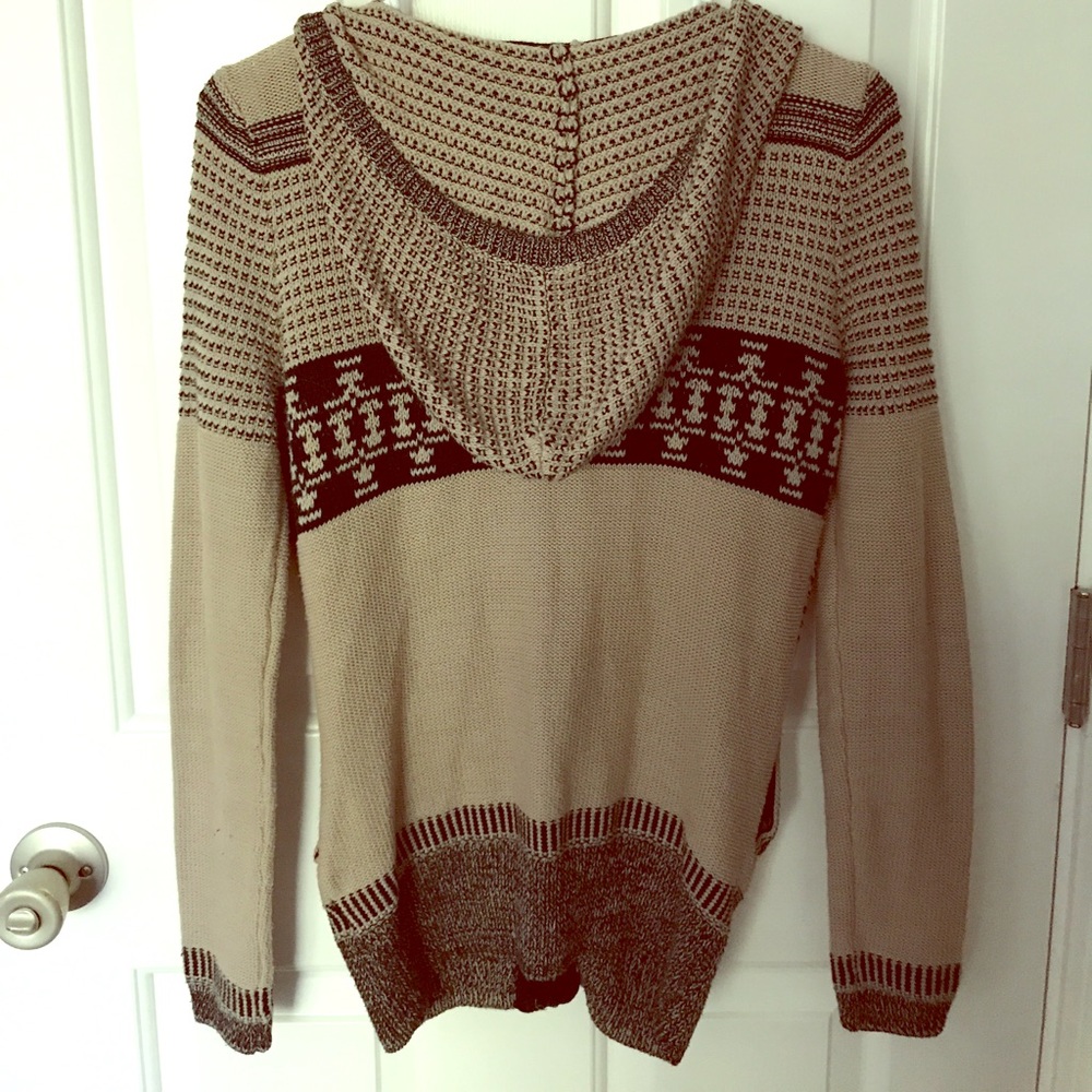 Hooded zip up sweater