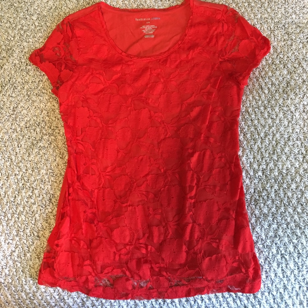 Orange lace t-shirt