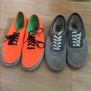 Vans mens size 10.5 suede/canvas 2 pairs neon