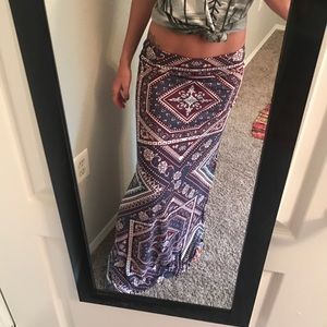 Boho Print Maxi Skirt