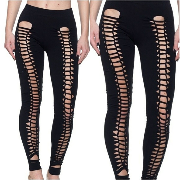 44 off Pants New Plus size black distressed leggings 1x 2x 3x from