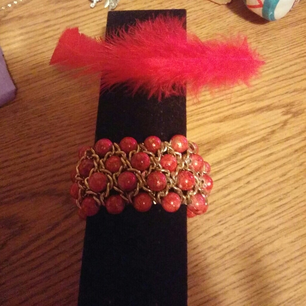 Copper orange bracelet