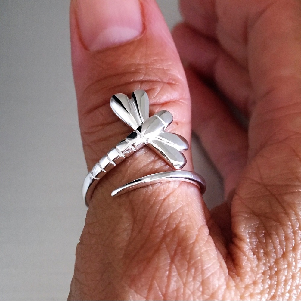 💕💕TOP SELLER💕💕 Sterling Silver Dragonfly Ring - Picture 5 of 7