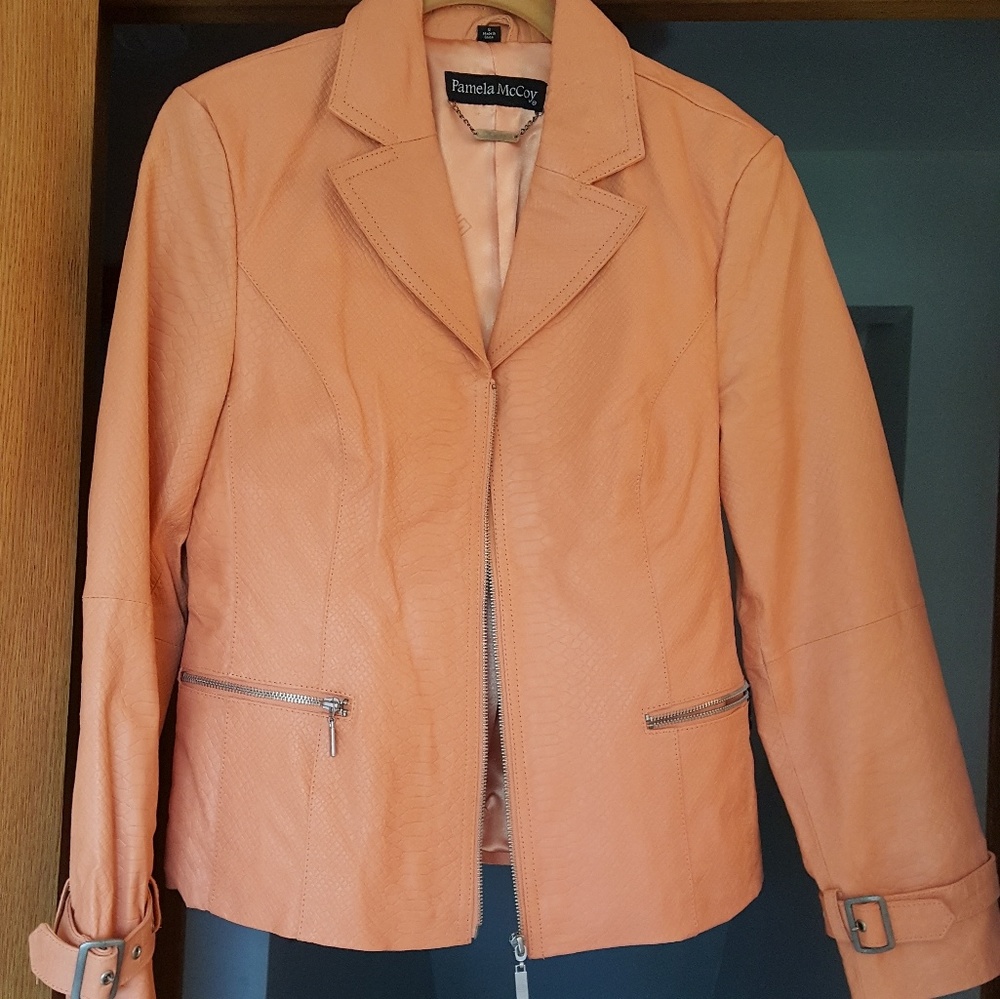 Pamela McCoy, Leather Moto Jacket-small-NWOT