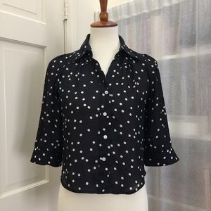 Silky polka dot blouse