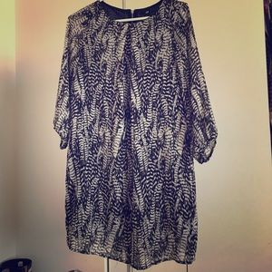 Black and white shift dress