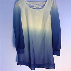 Blue ombre shift dress