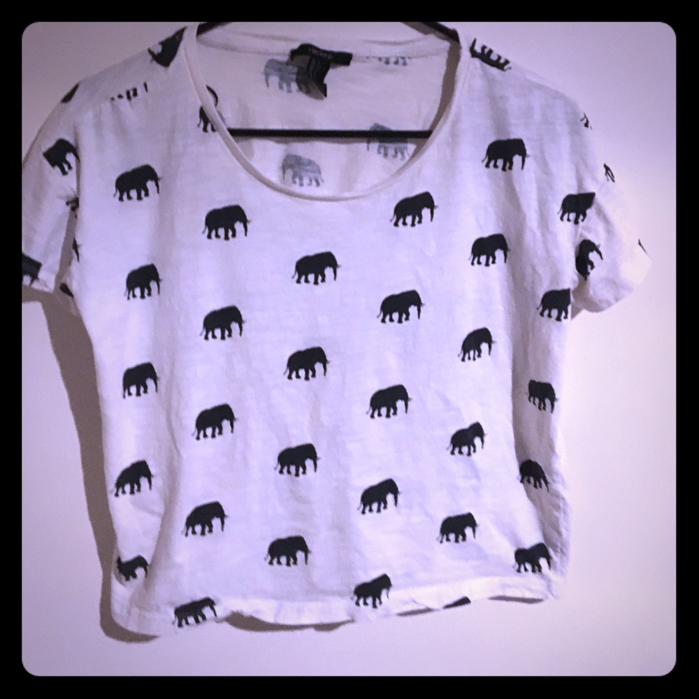Elephant print crop Tshirt