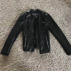 Black faux leather jacket