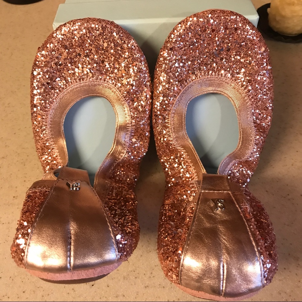 Yosi Samra Hitched Rose Gold Glitter Size 8