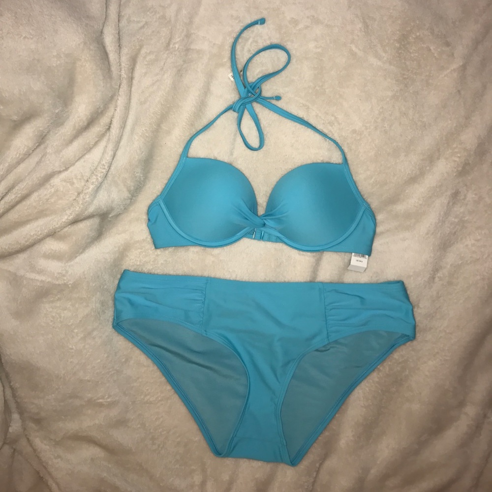 Aqua Blue Mid Rise Bikini - Aerie