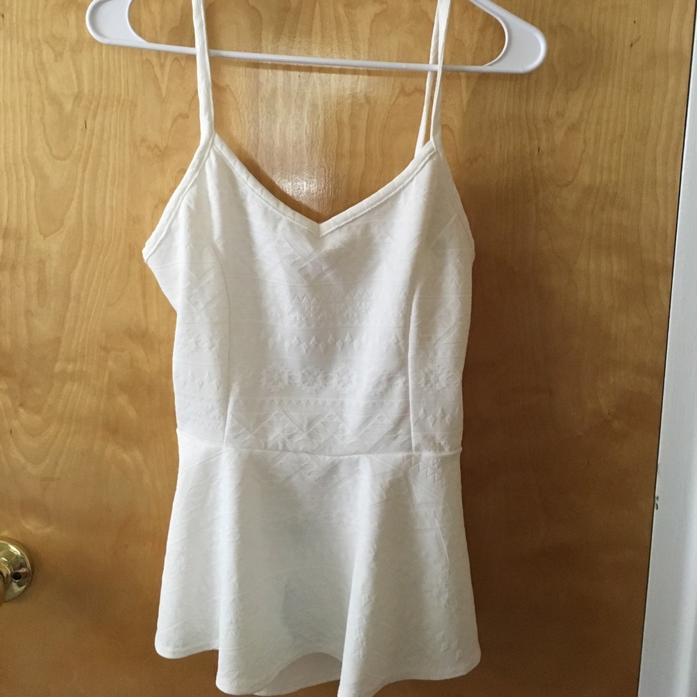 White open back tank top