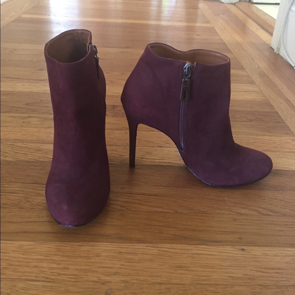Maroon Schultz healed ankle booties