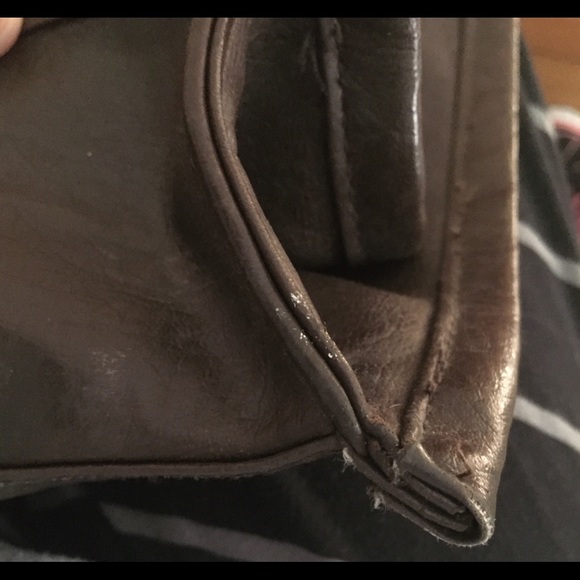 Chocolate Brown Leather tote. - Picture 5 of 7