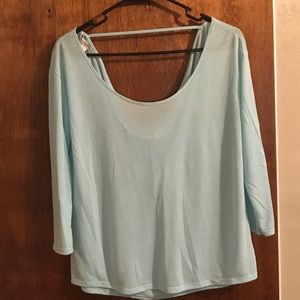 Open back light blue American Eagle shirt