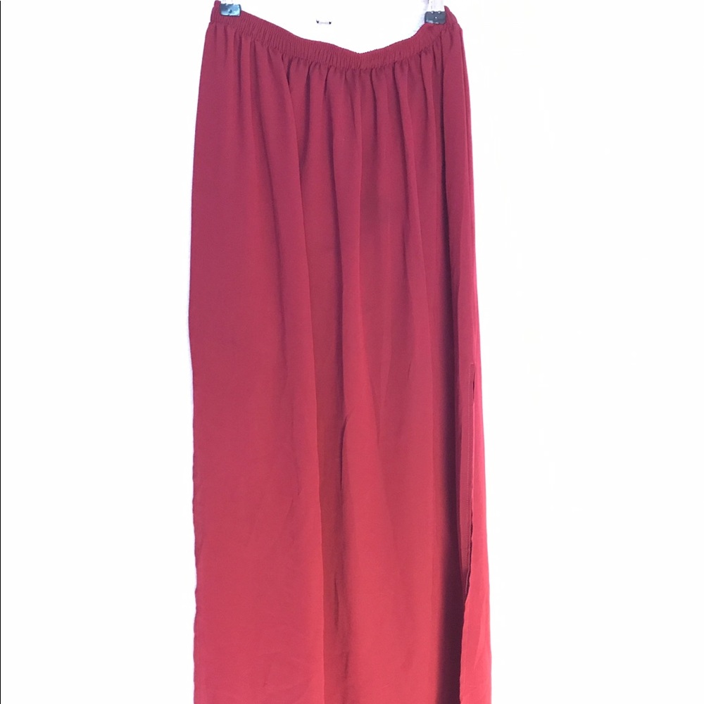 Maroon maxi skirt
