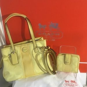 Coach Signature Stripe Mini Carryall with Wallet