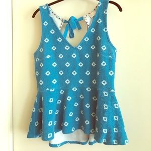 Anthropologie Postmark Blue Flynn Peplum top