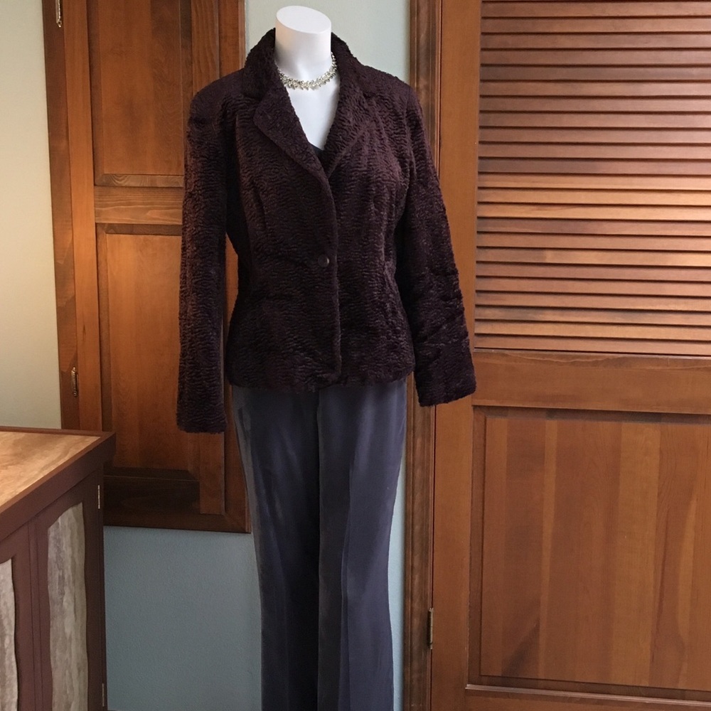 Josephine chaus purple fur jacket