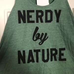 Racerback graphic tank- nerdy by nature