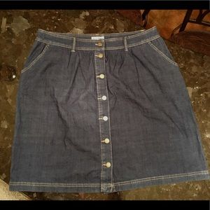 St. John's Bay Denim A-Line Button Down Skirt