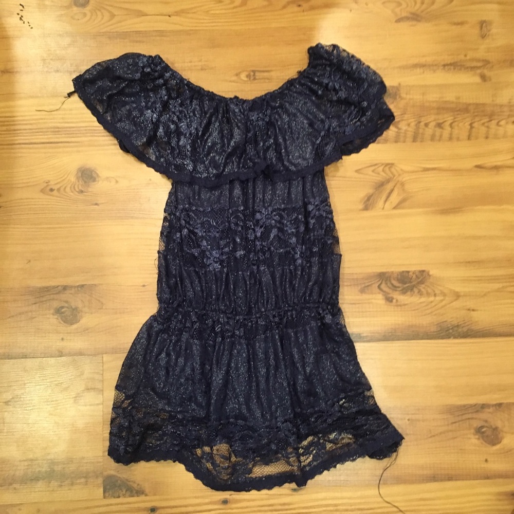 Rue 21 Navy Sparkle Lace Blouse Size M