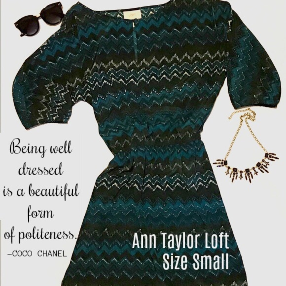 Loft chevron print dress size small