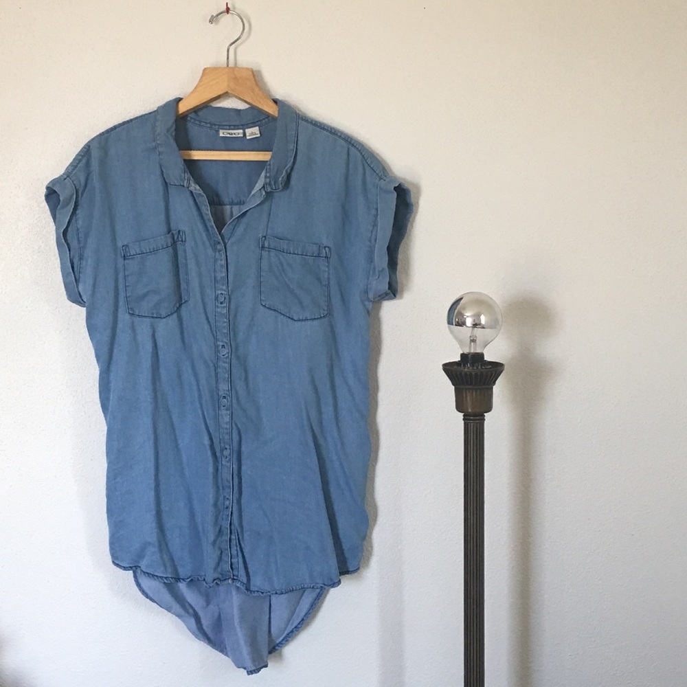 Denim short sleeved shirt