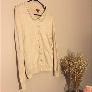 Tan Cardigan with Peter Pan Collar