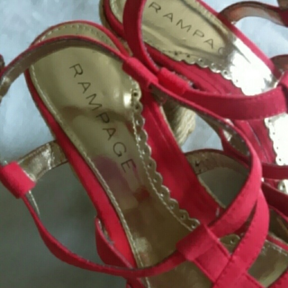 Rampage Shoes Nwot Red Platform Cage Heels Poshmark
