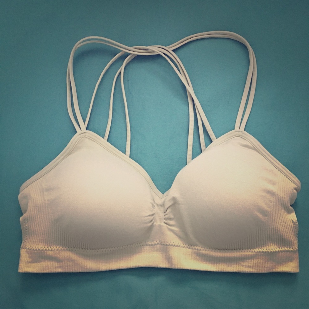 Lightly padded beige bralette