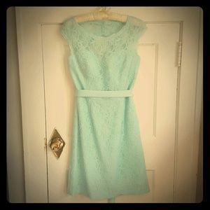 Gorgeous mint green lace bridesmaid dress