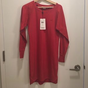 Lacoste bright red sweatshirt dress