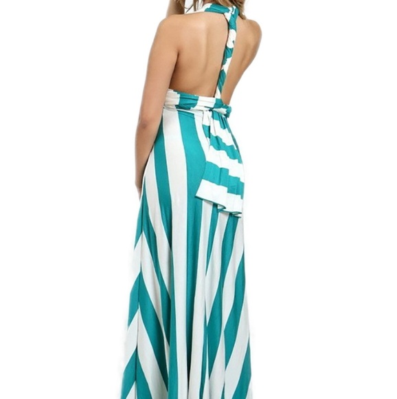 Infinity Multi Way Bridesmaid Maxi Dress Teal - Picture 3 of 3