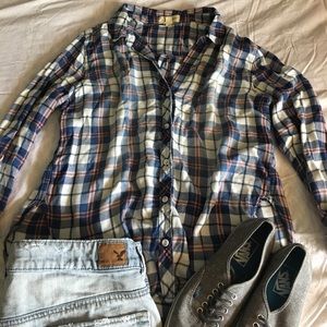 Peach & Blue Soft Flannel