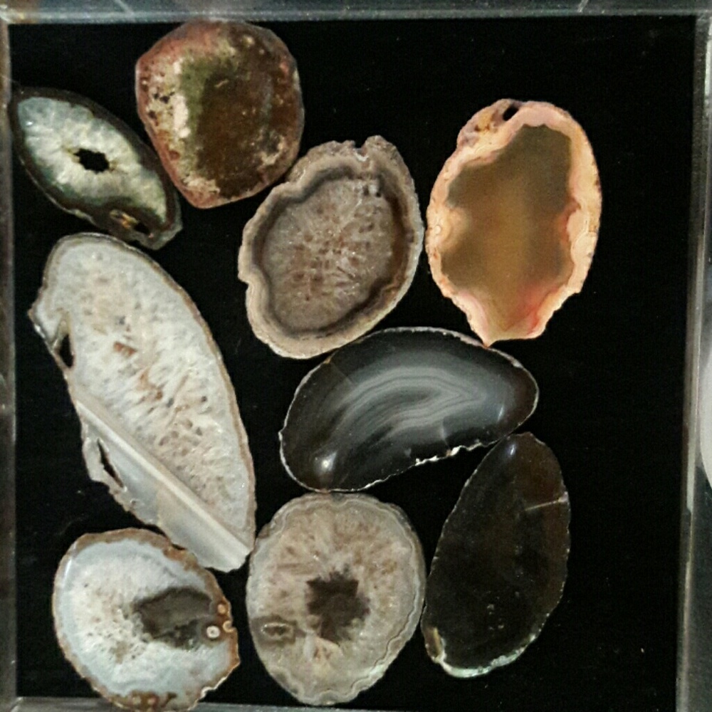 Agate geode slices